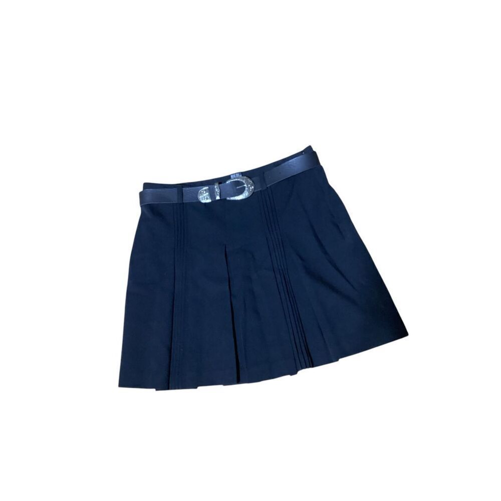 Western Look Black Pleated Mini Skirt 5/6